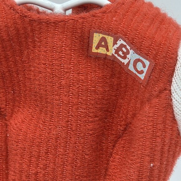 Barbie Genuine Red Corduroy Dress With ABC Patch For Schooltime Fun 1997 Collect - Picture 2 of 6